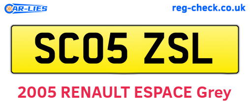 SC05ZSL are the vehicle registration plates.