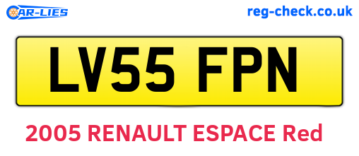 LV55FPN are the vehicle registration plates.