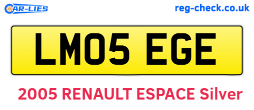 LM05EGE are the vehicle registration plates.