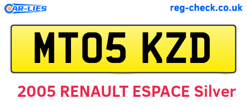 MT05KZD are the vehicle registration plates.