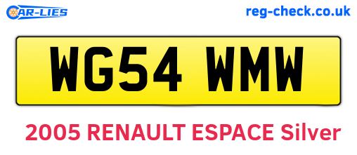 WG54WMW are the vehicle registration plates.