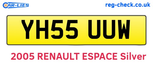 YH55UUW are the vehicle registration plates.