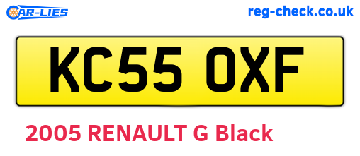KC55OXF are the vehicle registration plates.