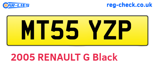 MT55YZP are the vehicle registration plates.