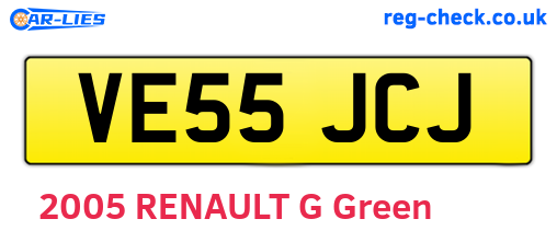 VE55JCJ are the vehicle registration plates.