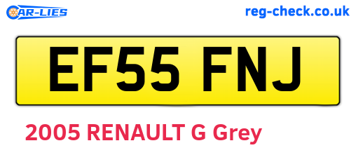 EF55FNJ are the vehicle registration plates.