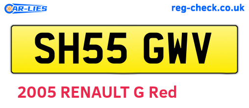 SH55GWV are the vehicle registration plates.