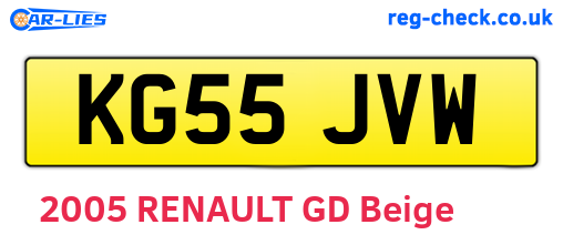 KG55JVW are the vehicle registration plates.