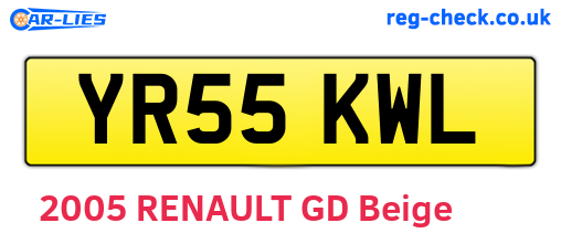 YR55KWL are the vehicle registration plates.