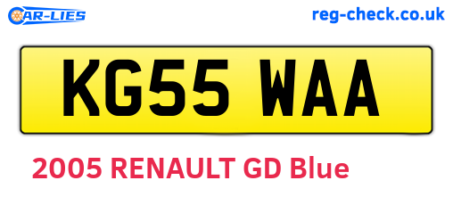 KG55WAA are the vehicle registration plates.