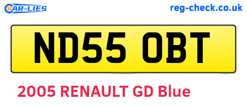 ND55OBT are the vehicle registration plates.