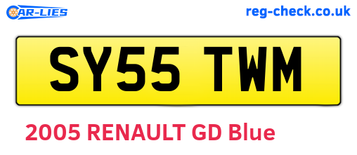 SY55TWM are the vehicle registration plates.