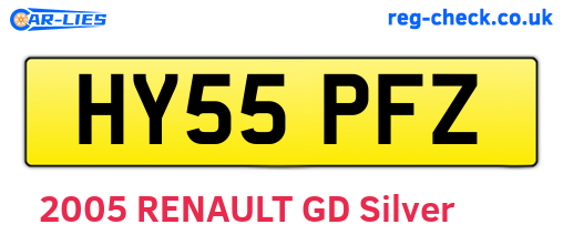 HY55PFZ are the vehicle registration plates.