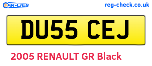 DU55CEJ are the vehicle registration plates.