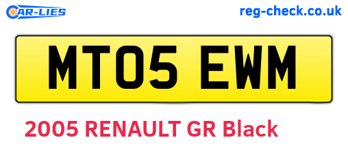 MT05EWM are the vehicle registration plates.