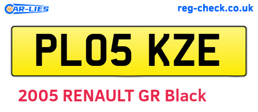 PL05KZE are the vehicle registration plates.