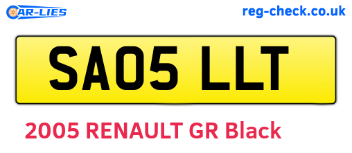 SA05LLT are the vehicle registration plates.
