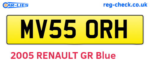 MV55ORH are the vehicle registration plates.