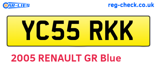 YC55RKK are the vehicle registration plates.