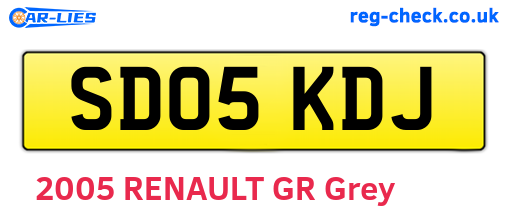 SD05KDJ are the vehicle registration plates.