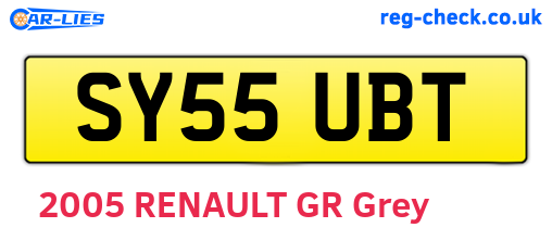 SY55UBT are the vehicle registration plates.