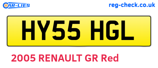 HY55HGL are the vehicle registration plates.