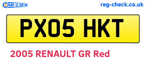 PX05HKT are the vehicle registration plates.