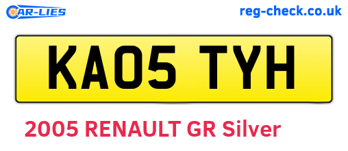 KA05TYH are the vehicle registration plates.