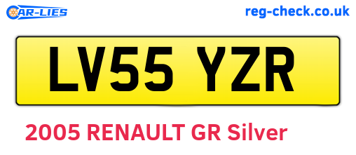 LV55YZR are the vehicle registration plates.