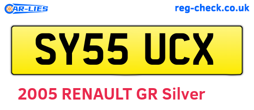 SY55UCX are the vehicle registration plates.