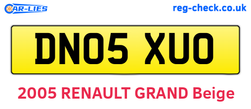 DN05XUO are the vehicle registration plates.