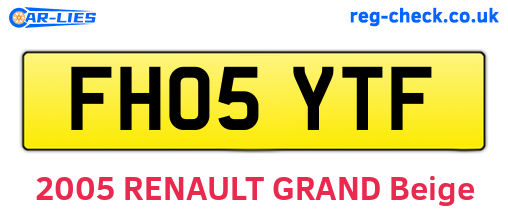 FH05YTF are the vehicle registration plates.