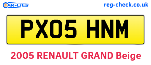 PX05HNM are the vehicle registration plates.