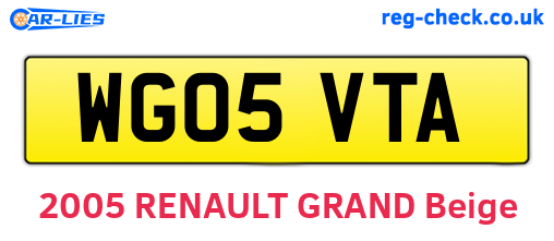 WG05VTA are the vehicle registration plates.