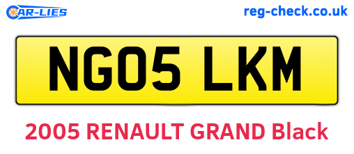 NG05LKM are the vehicle registration plates.