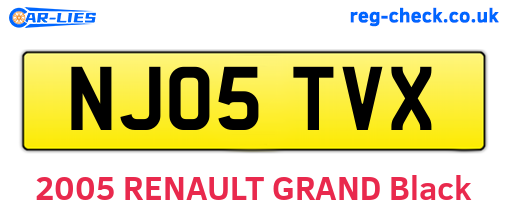 NJ05TVX are the vehicle registration plates.