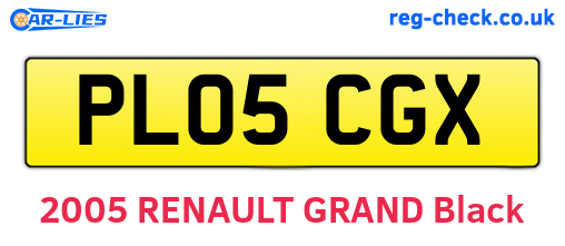 PL05CGX are the vehicle registration plates.