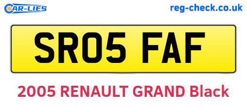 SR05FAF are the vehicle registration plates.