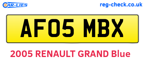 AF05MBX are the vehicle registration plates.