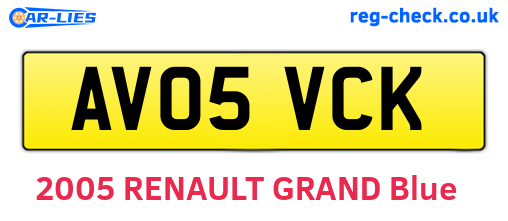 AV05VCK are the vehicle registration plates.