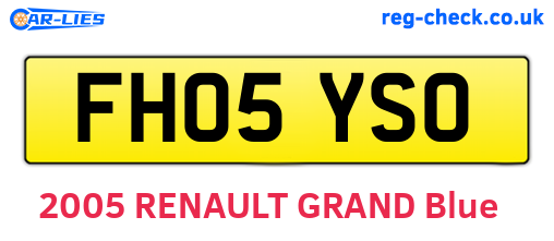 FH05YSO are the vehicle registration plates.