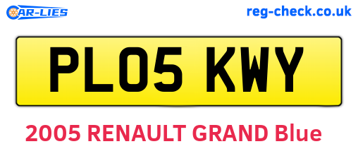 PL05KWY are the vehicle registration plates.