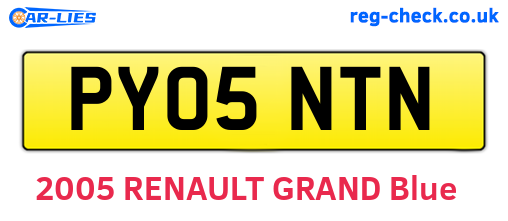 PY05NTN are the vehicle registration plates.