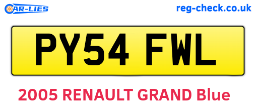 PY54FWL are the vehicle registration plates.