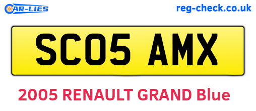 SC05AMX are the vehicle registration plates.