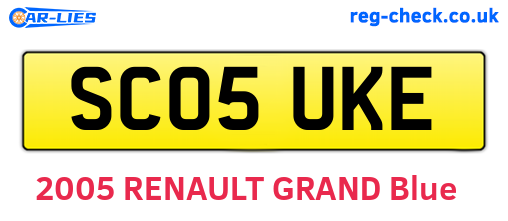 SC05UKE are the vehicle registration plates.