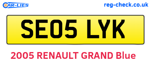 SE05LYK are the vehicle registration plates.