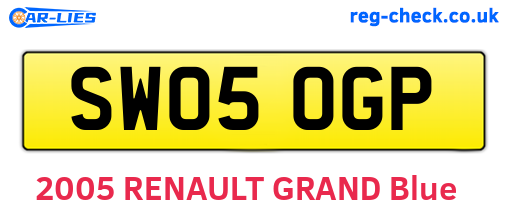 SW05OGP are the vehicle registration plates.