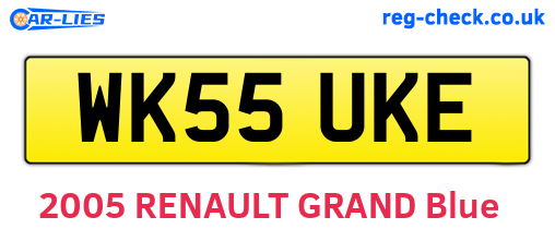 WK55UKE are the vehicle registration plates.