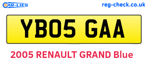 YB05GAA are the vehicle registration plates.